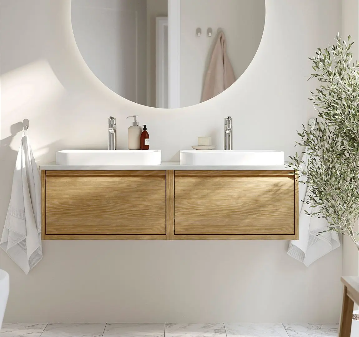 Set tumba cu lavoar Ikea Angsjon/Backsjon 122x49x41 (Aspect Stejar/Aspect Piatra)