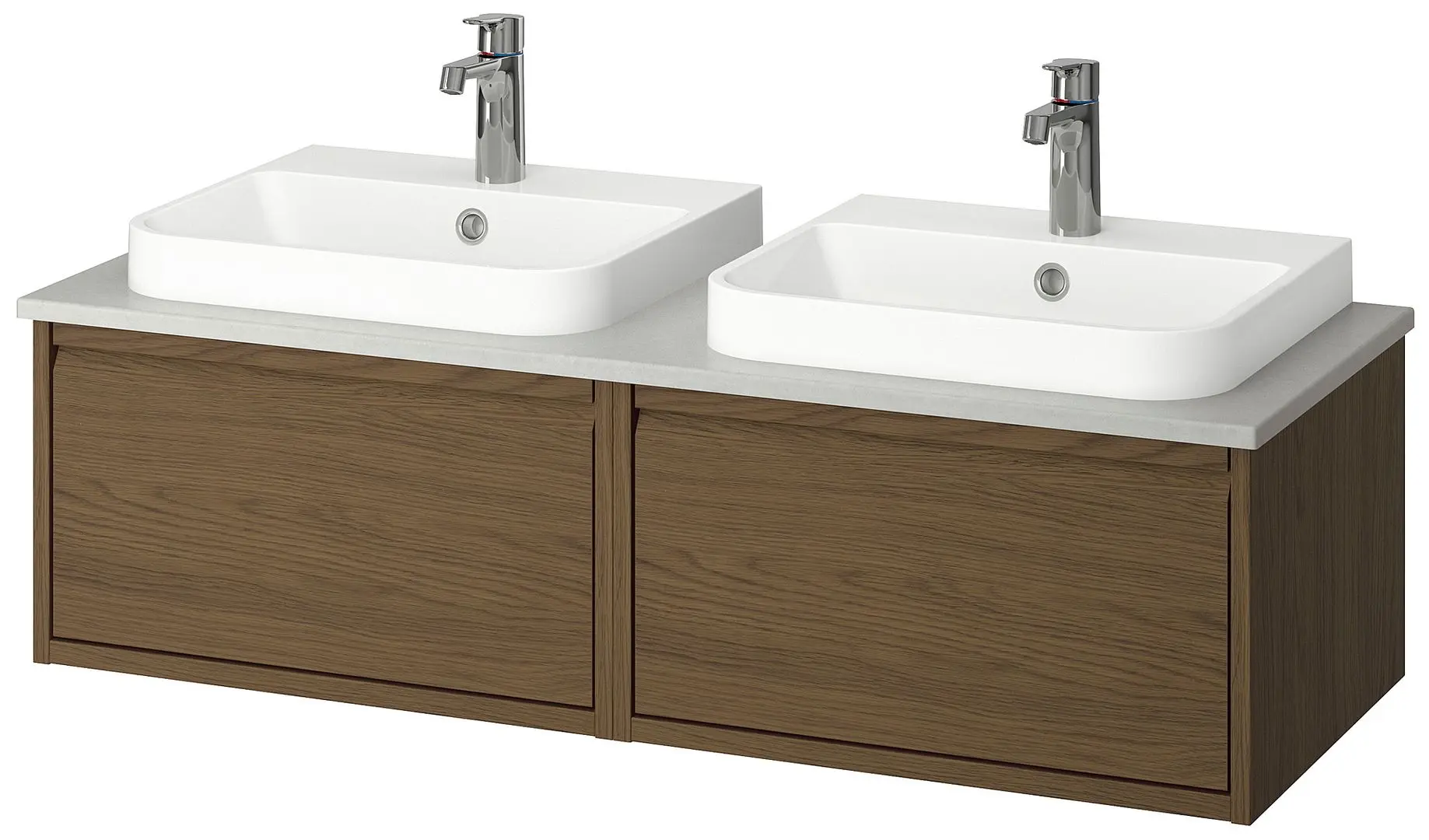 Set tumba cu lavoar Ikea Angsjon/Backsjon 122x49x41 (Aspect Stejar Maro/Aspect Piatra) - 2