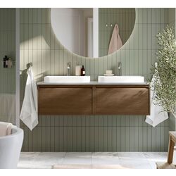 Set tumba cu lavoar Ikea Angsjon/Backsjon 122x49x41 (Aspect Stejar Maro/Aspect Piatra)