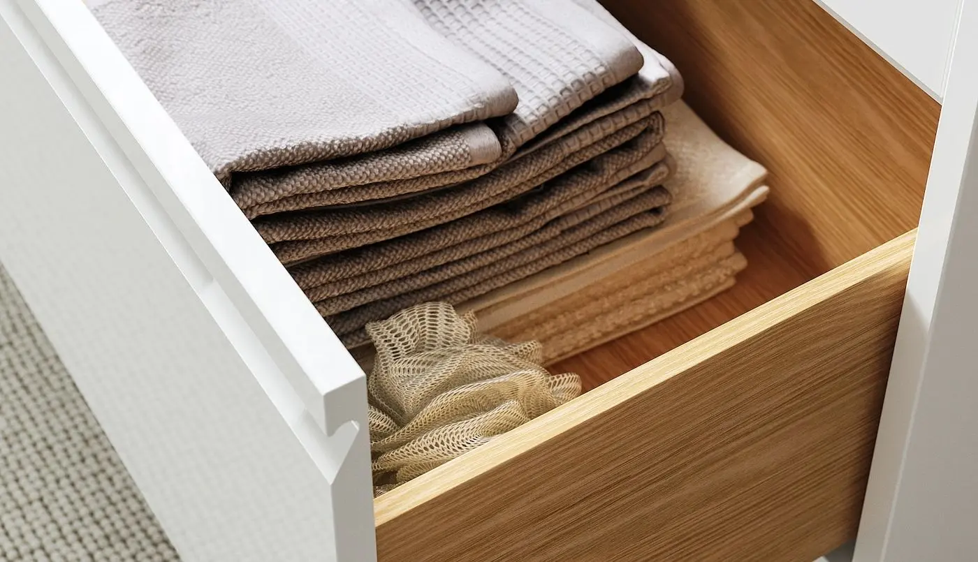 Набор тумбы с раковиной Ikea Angsjon/Backsjon 122x49x71 (Глянцевый Белый/Бамбук) - 3