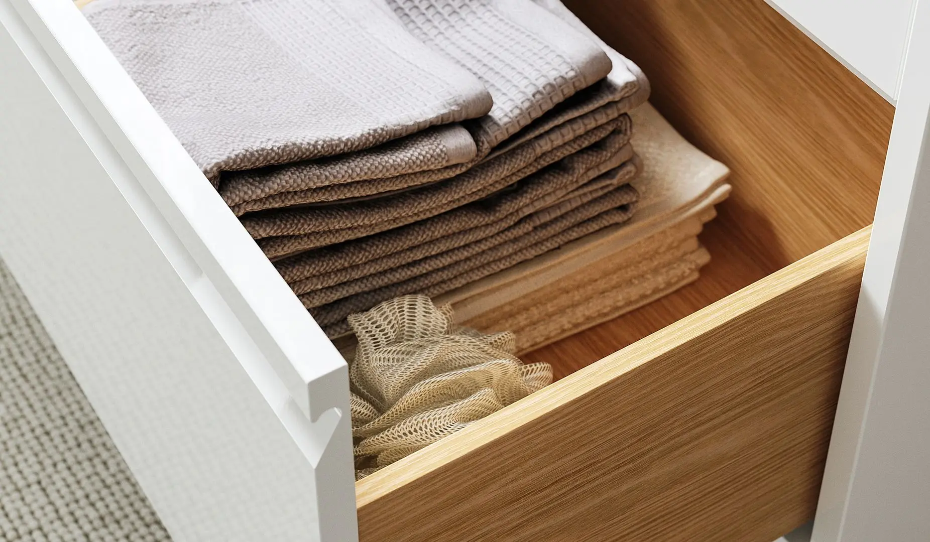 Set tumba cu lavoar Ikea Angsjon/Backsjon 122x49x71 (Alb Lucios/Aspect Piatra) - 3