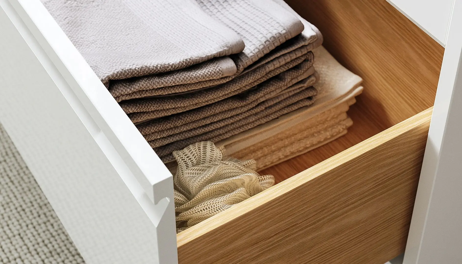 Набор тумбы с раковиной Ikea Angsjon/Backsjon 122x49x71 (Глянцевый Белый/Имитация Ореха) - 3