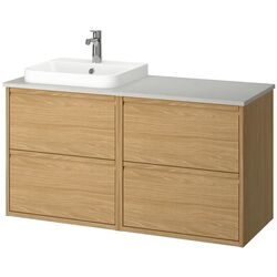 Set tumba cu lavoar Ikea Angsjon/Backsjon 122x49x71 (Aspect Stejar/Aspect Piatra Gri) Thumb