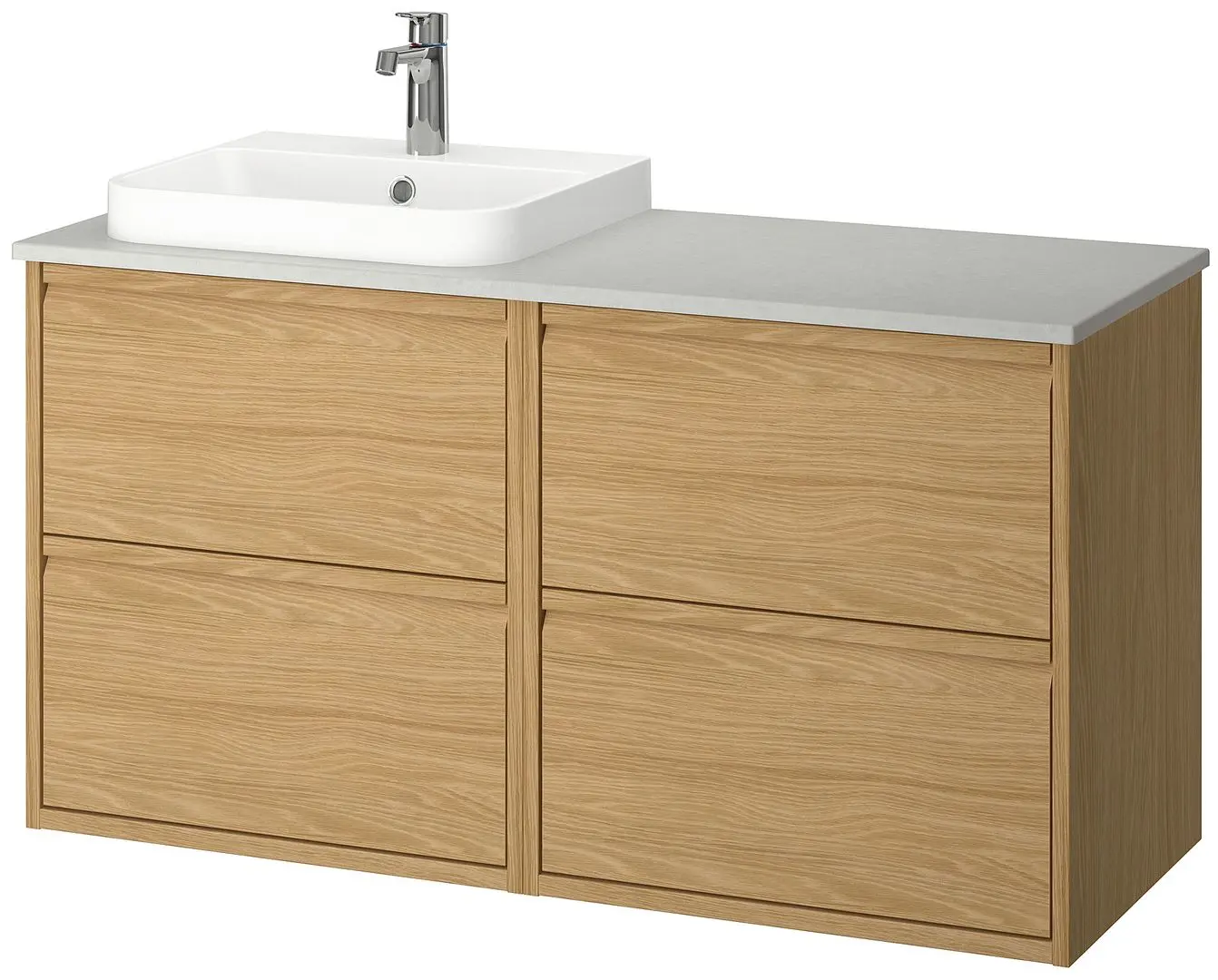 Set tumba cu lavoar Ikea Angsjon/Backsjon 122x49x71 (Aspect Stejar/Aspect Piatra Gri) - 2