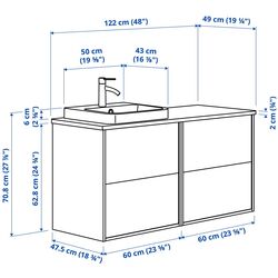Set tumba cu lavoar Ikea Angsjon/Backsjon 122x49x71 (Aspect Stejar/Aspect Piatra Gri) Thumb