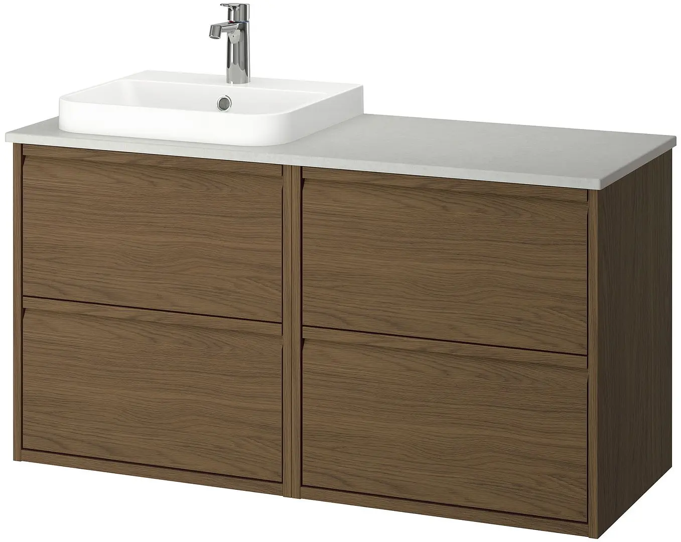 Set tumba cu lavoar Ikea Angsjon/Backsjon 122x49x71 (Aspect Stejar Maro/Aspect Piatra) - 2