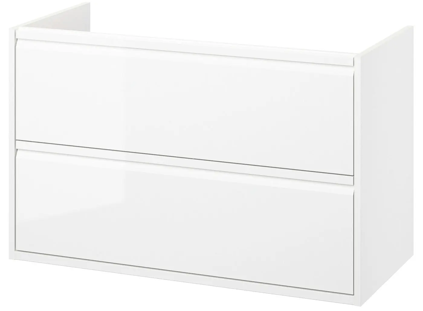 Набор тумбы с раковиной Ikea Angsjon/Backsjon/Lundskar с ящиками 100x48x69 (Блестящий Белый) - 6