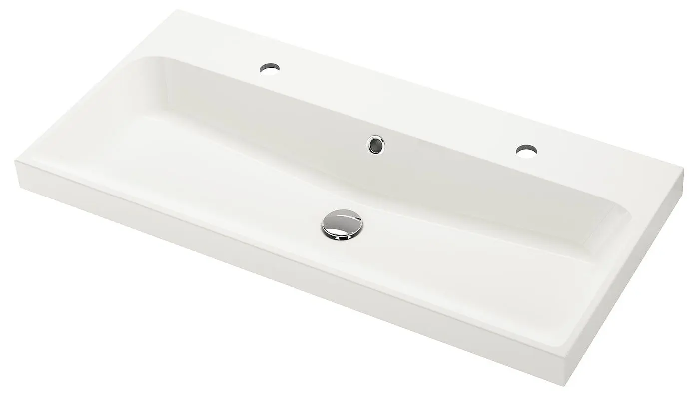 Набор тумбы с раковиной Ikea Angsjon/Backsjon/Lundskar с ящиками 100x48x69 (Блестящий Белый) - 8