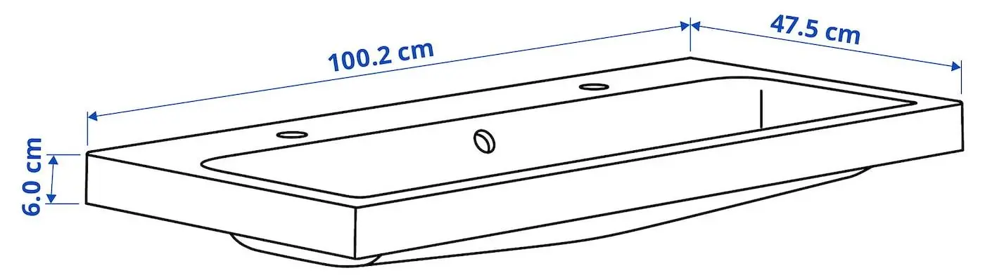 Набор тумбы с раковиной Ikea Angsjon/Backsjon/Lundskar с ящиками 100x48x69 (Блестящий Белый) - 9