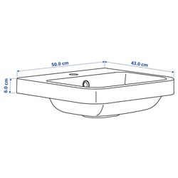 Набор тумбы с раковиной Ikea Angsjon/Backsjon с ящиками 102x49x71 (Глянцевый Белый/Бамбук) Thumb