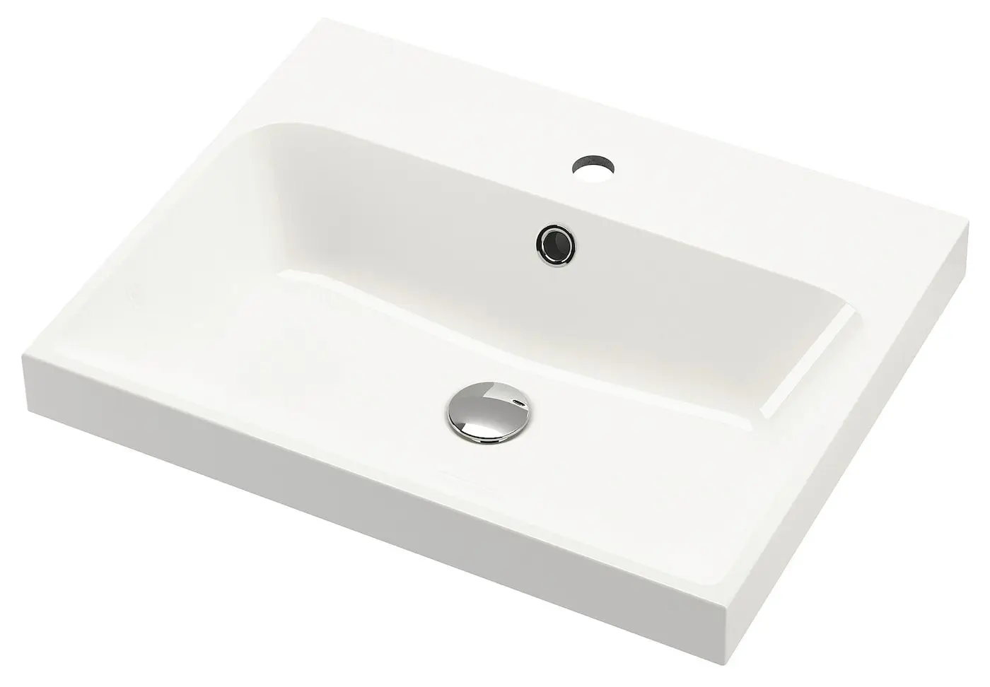 Набор тумбы с раковиной Ikea Angsjon/Backsjon с ящиками 60x48x69 (Глянцевый Белый) - 4