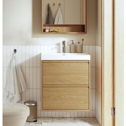 Набор тумбы с раковиной Ikea Angsjon/Backsjon с ящиками 60x48x69 (Имитация Дуба)