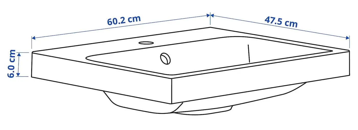 Набор тумбы с раковиной Ikea Angsjon/Backsjon с ящиками 60x48x69 (Имитация Дуба) - 8