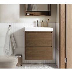 Набор тумбы с раковиной Ikea Angsjon/Backsjon с ящиками 60x48x69 (Имитация Коричневого Дуба)