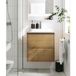 Набор тумбы с раковиной Ikea Angsjon/Backsjon с ящиками 62x49x71 (Имитация Дуба/Имитация Белого Мрамора)