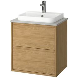 Set tumba cu lavoar Ikea Angsjon/Backsjon cu sertare 62x49x71 (Aspect Stejar/Aspect Piatra) Thumb