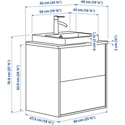 Set tumba cu lavoar Ikea Angsjon/Backsjon cu sertare 62x49x71 (Aspect Stejar/Aspect Piatra) Thumb