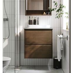 Набор тумбы с раковиной Ikea Angsjon/Backsjon с ящиками 62x49x71 (Имитация Коричневого Дуба/Имитация Камня)