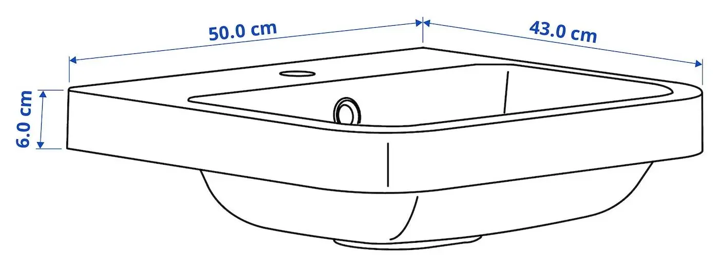 Набор тумбы с раковиной Ikea Angsjon/Backsjon с ящиками 62x49x71 (Имитация Коричневого Дуба/Имитация Камня) - 9
