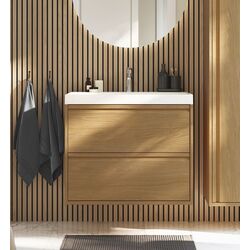 Набор тумбы с раковиной Ikea Angsjon/Backsjon с ящиками 80x48x69 (Имитация Дуба)