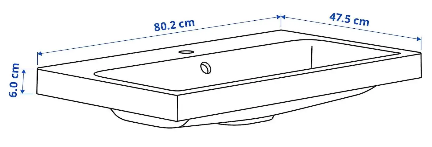 Набор тумбы с раковиной Ikea Angsjon/Backsjon с ящиками 80x48x69 (Имитация Дуба) - 8