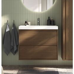 Набор тумбы с раковиной Ikea Angsjon/Backsjon с ящиками 80x48x69 (Имитация Коричневого Дуба)