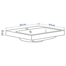 Набор тумбы с раковиной Ikea Angsjon/Backsjon с ящиком 60x48x39 (Глянцевый Белый) Thumb
