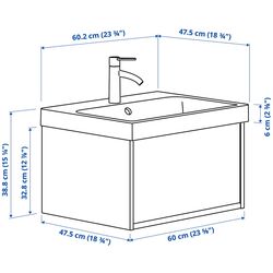 Set tumba cu lavoar Ikea Angsjon/Backsjon cu sertar 60x48x39 (Aspect Stejar) Thumb