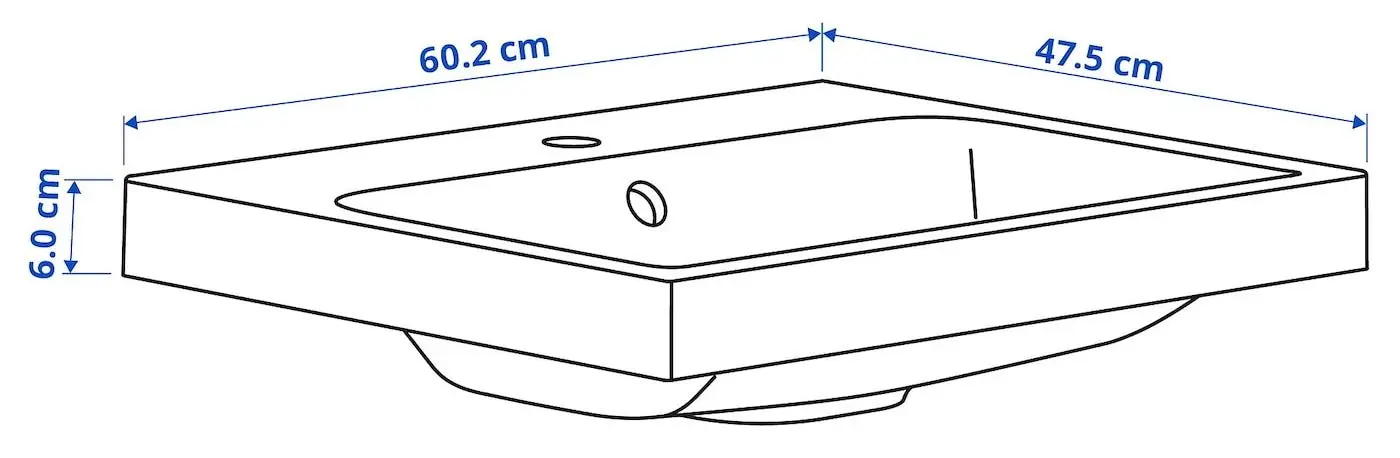 Set tumba cu lavoar Ikea Angsjon/Backsjon cu sertar 60x48x39 (Aspect Stejar Maro) - 8