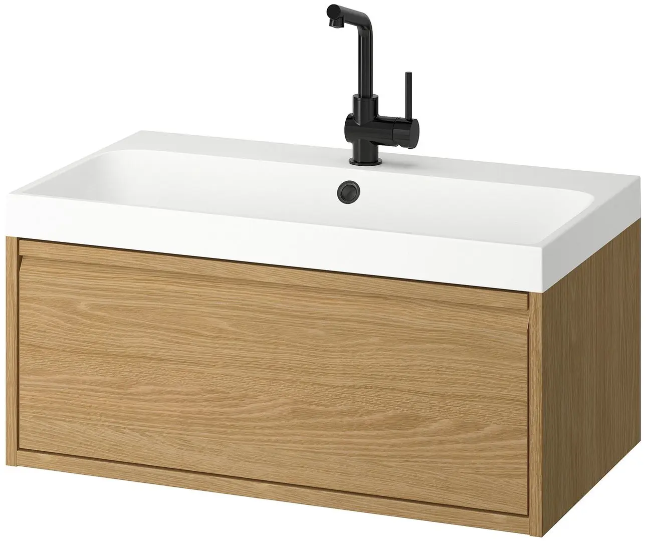 Set tumba cu lavoar Ikea Angsjon/Backsjon cu sertar 80x48x39 (Aspect Stejar) - 2