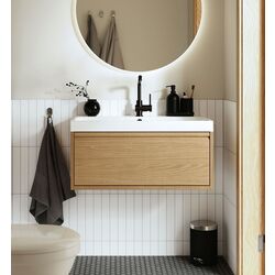 Набор тумбы с раковиной Ikea Angsjon/Backsjon с ящиком 80x48x39 (Имитация Дуба)