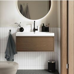 Набор тумбы с раковиной Ikea Angsjon/Backsjon с ящиком 80x48x39 (Имитация Коричневого Дуба)