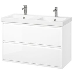 Набор тумбы с раковиной Ikea Angsjon/Orrsjon/Brogrund с ящиками 102x49x69 (Блестящий Белый) Thumb