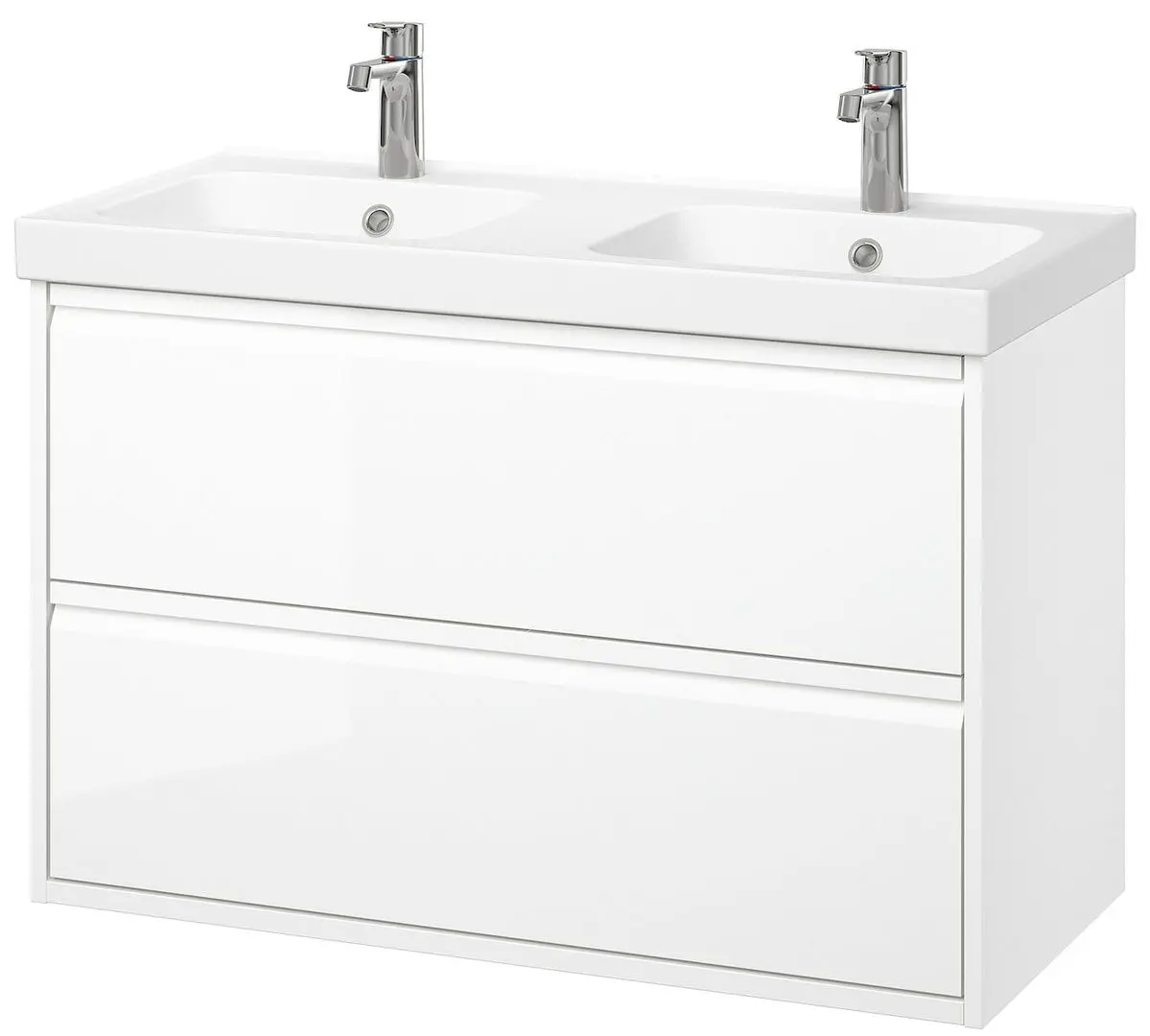 Набор тумбы с раковиной Ikea Angsjon/Orrsjon/Brogrund с ящиками 102x49x69 (Блестящий Белый) - 3