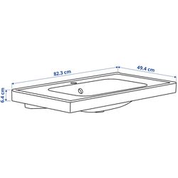 Набор тумбы с раковиной Ikea Angsjon/Orrsjon/Dalskar с ящиками 82x49x69 (Блестящий Белый) Thumb