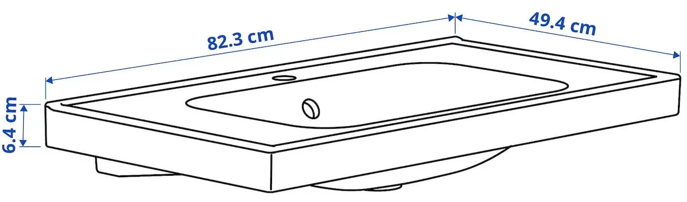 Набор тумбы с раковиной Ikea Angsjon/Orrsjon/Dalskar с ящиками 82x49x69 (Блестящий Белый) - 13