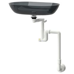 Set tumba cu lavoar Ikea Angsjon/Oxmyren/Brogrund cu sertare 82x49x77 (Alb Lucios/Aspect Marmura Neagra) Thumb