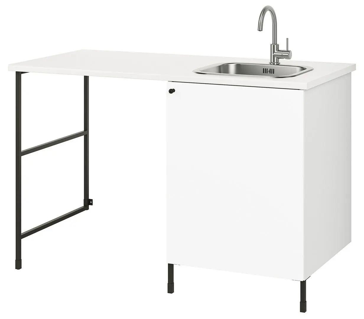 Набор тумбы с мойкой Ikea Enhet 139x63x87 (Антрацит/Белый) - 5