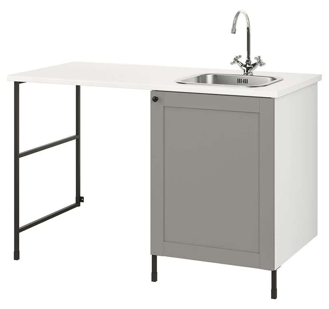 Комплект тумбы с мойкой Ikea Enhet 139x63x87 (Антрацит/Серый) - 2