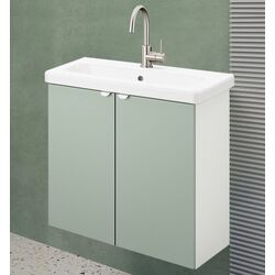 Set dulap cu lavoar Ikea Enhet 2 uşi 64x43x65 (Alb/Gri-Verde Deschis)