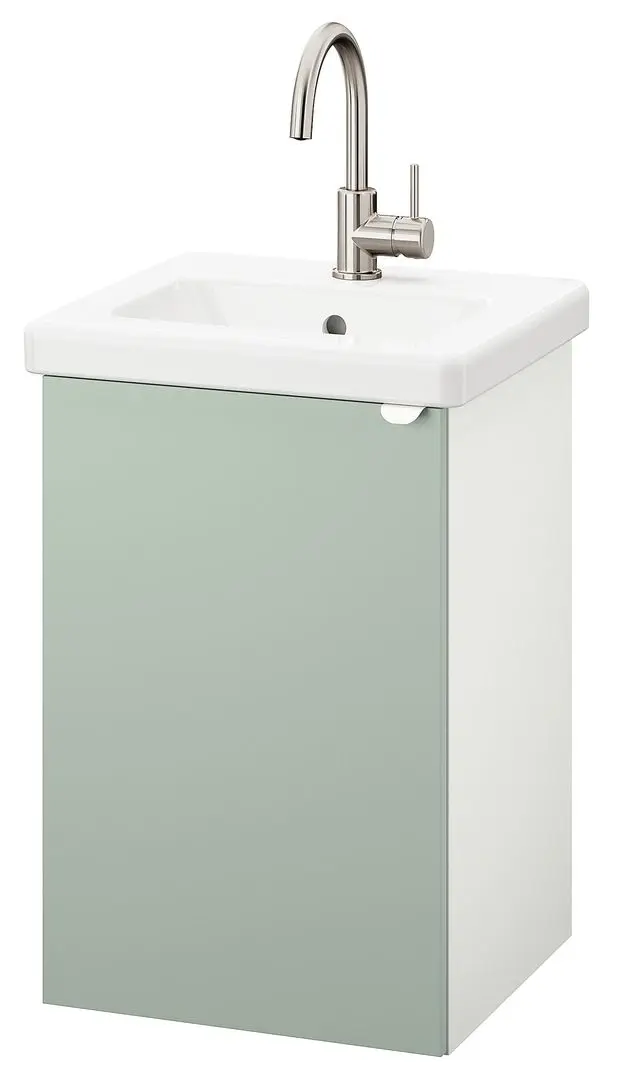 Набор тумбы с раковиной Ikea Enhet/Tvallen 1 дверца/смеситель 44x43x65 (Белый/Светло-серо-зеленый) - 2