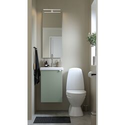 Set dulap cu lavoar Ikea Enhet/Tvallen 1 usa/baterie 44x43x65 (Alb/Gri-Verde Deschis)