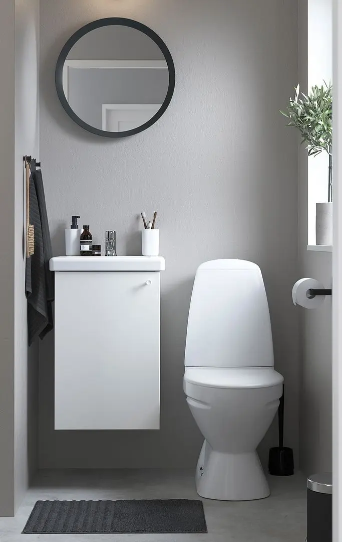 Набор тумбы с раковиной Ikea Enhet/Tvallen 1 дверца/смеситель 44x43x65 (Белый)