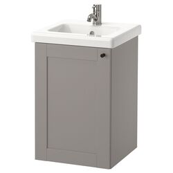 Набор тумбы с раковиной Ikea Enhet/Tvallen 1 дверца/смеситель 44x43x65 (Серый) Thumb