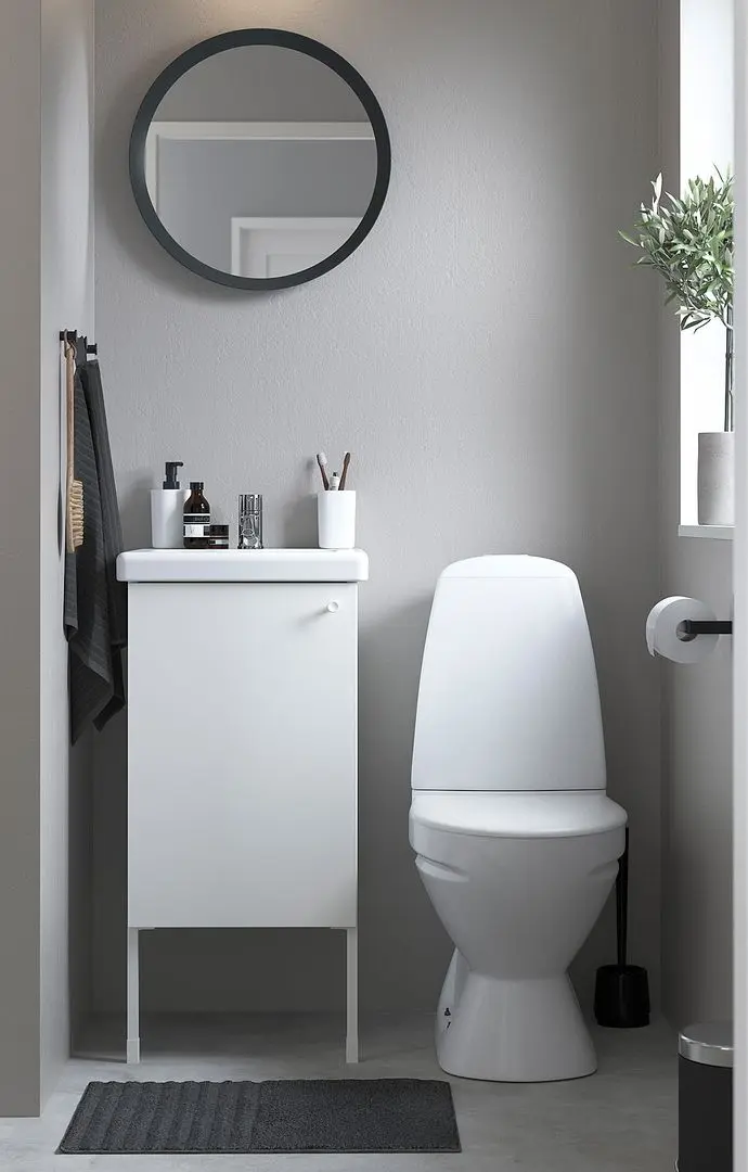 Набор тумбы с раковиной Ikea Enhet/Tvallen 1 дверца/смеситель 44x43x87 (Белый)