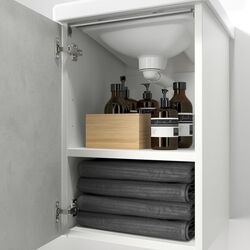 Набор тумбы с раковиной Ikea Enhet/Tvallen 1 дверца/смеситель 44x43x87 (Под Бетон/Белый) Thumb