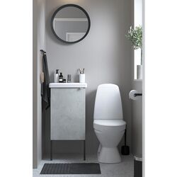 Набор тумбы с раковиной Ikea Enhet/Tvallen 1 дверца/смеситель 44x43x87 (Под Бетон/Серый)