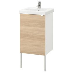 Набор тумбы с раковиной Ikea Enhet/Tvallen 1 дверца/смеситель 44x43x87 (Под Дуб/Белый) Thumb