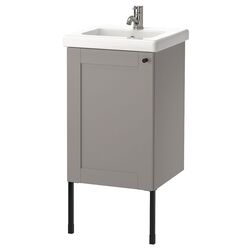 Набор тумбы с раковиной Ikea Enhet/Tvallen 1 дверца/смеситель 44x43x87 (Серый) Thumb