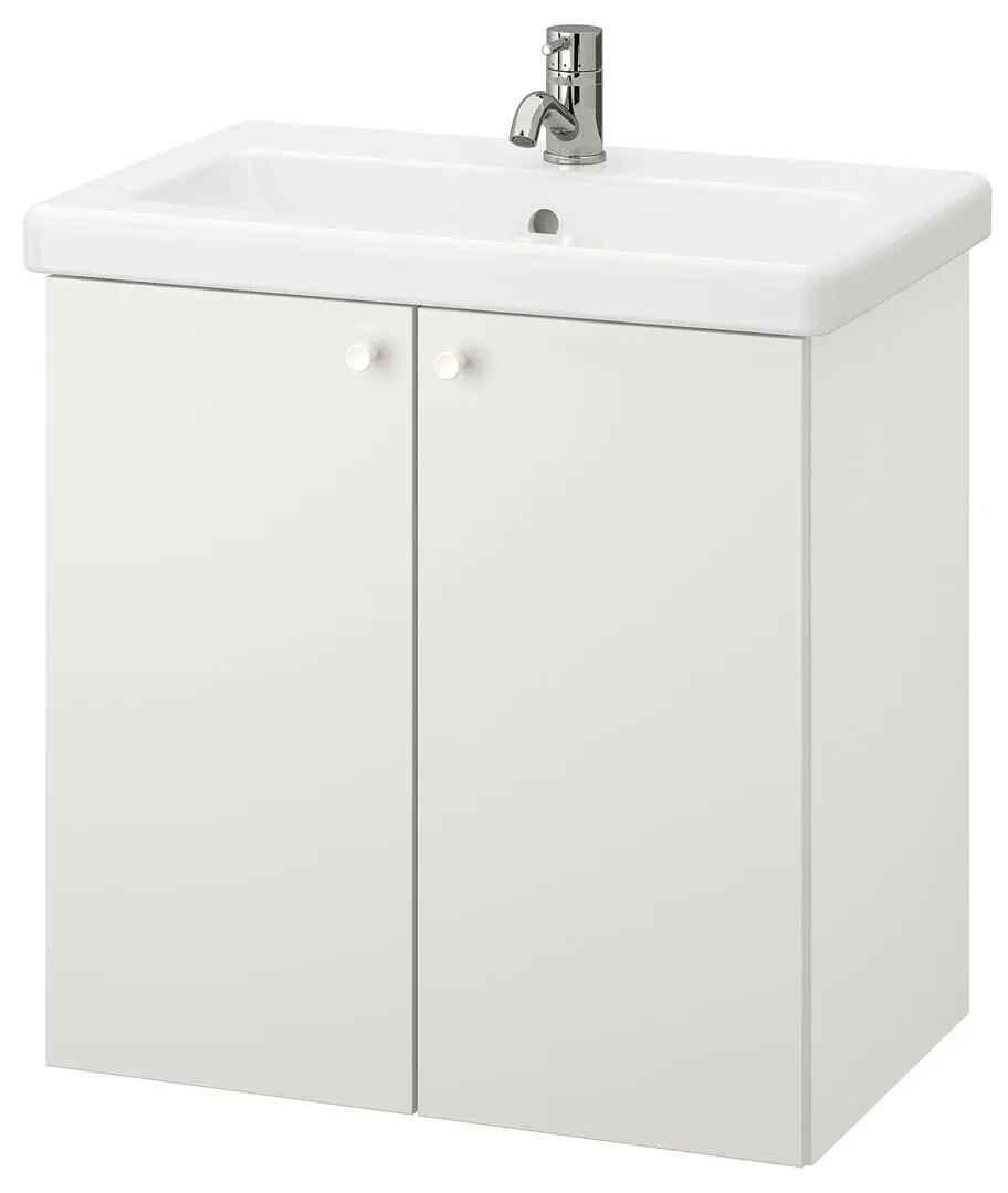 Набор тумбы с раковиной Ikea Enhet/Tvallen 2 двери/смеситель 64x43x65 (Белый) - 6
